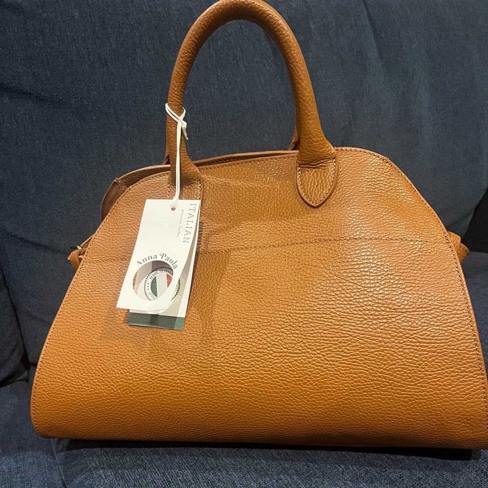 Anna Paola Genuine Italian Leather & Suede Luxury Tote Bag